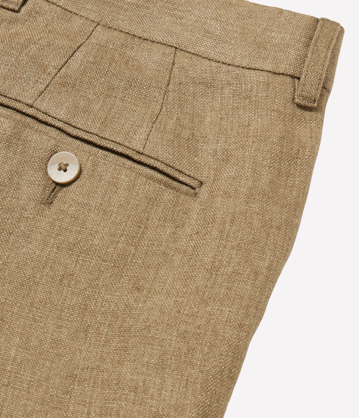 Affonso Tailored Linen Trousers in Light Brown