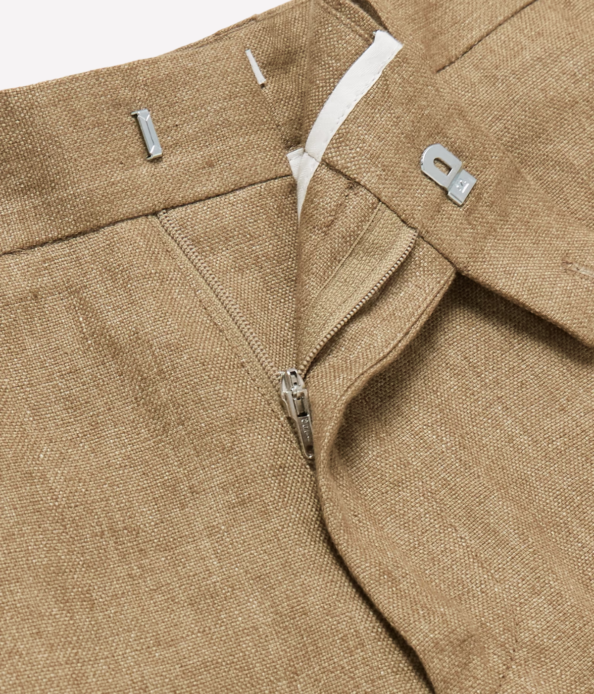 Affonso Tailored Linen Trousers in Light Brown