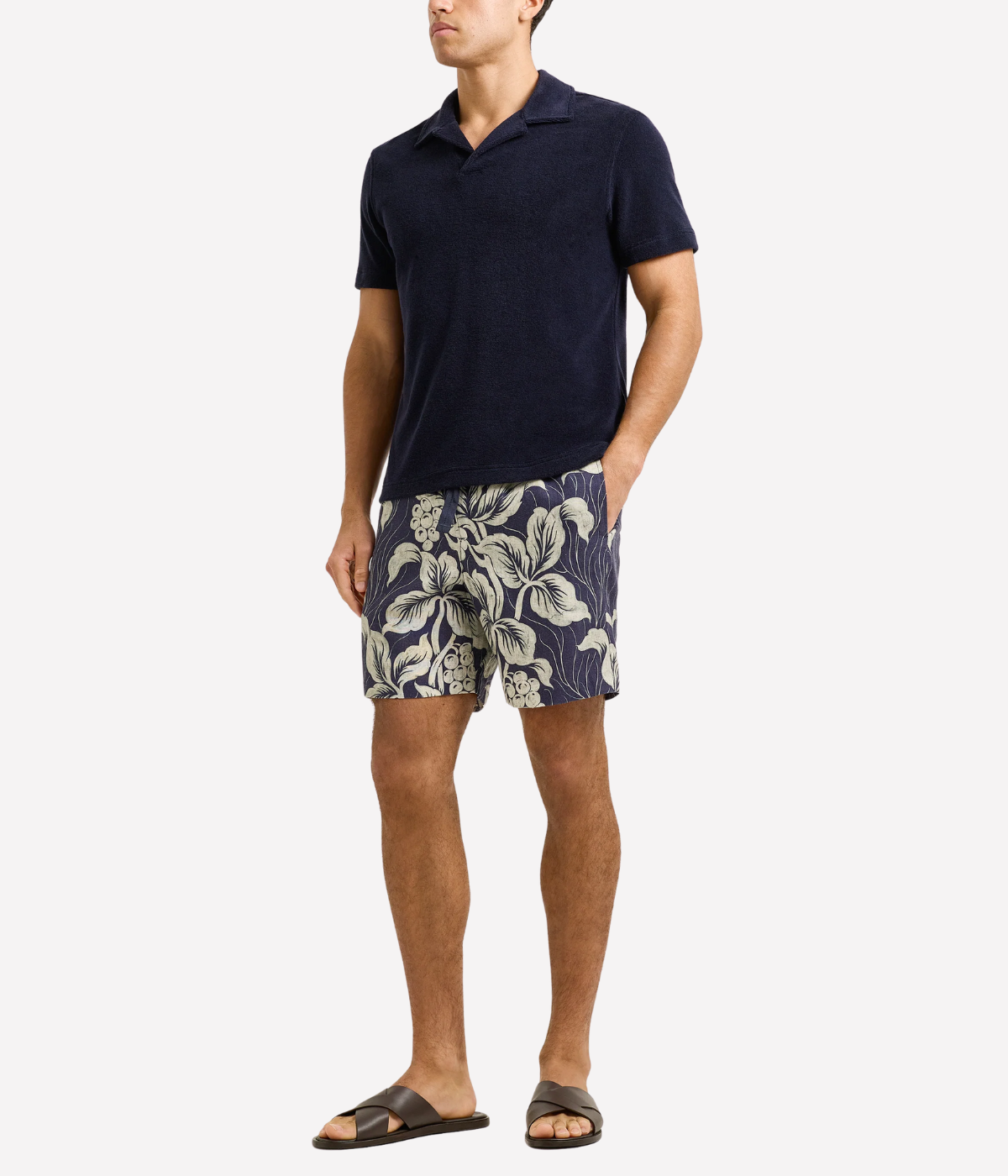Alex Linen Short in Night Iris