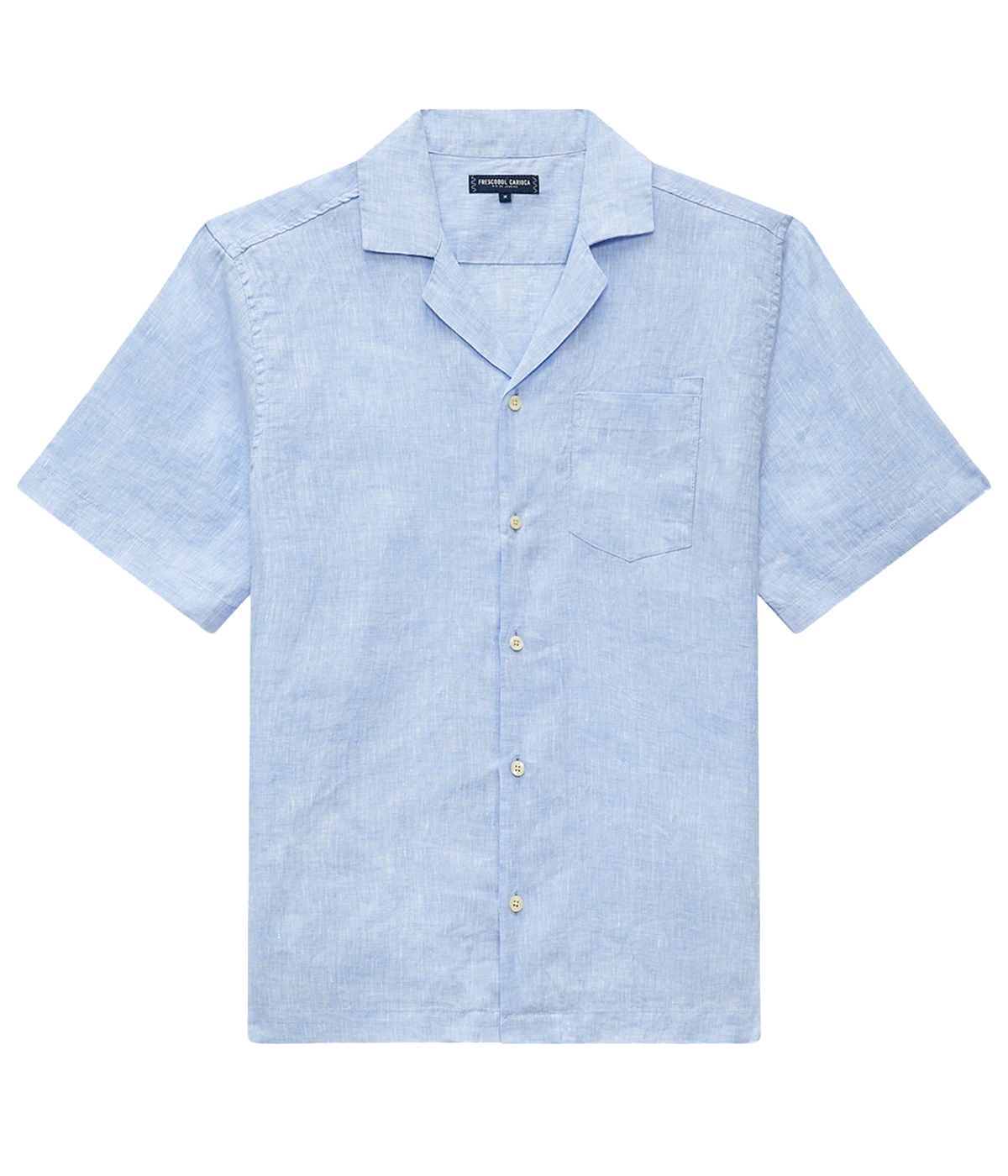 Angelo Linen Short Sleeve Shirt in Baby Blue