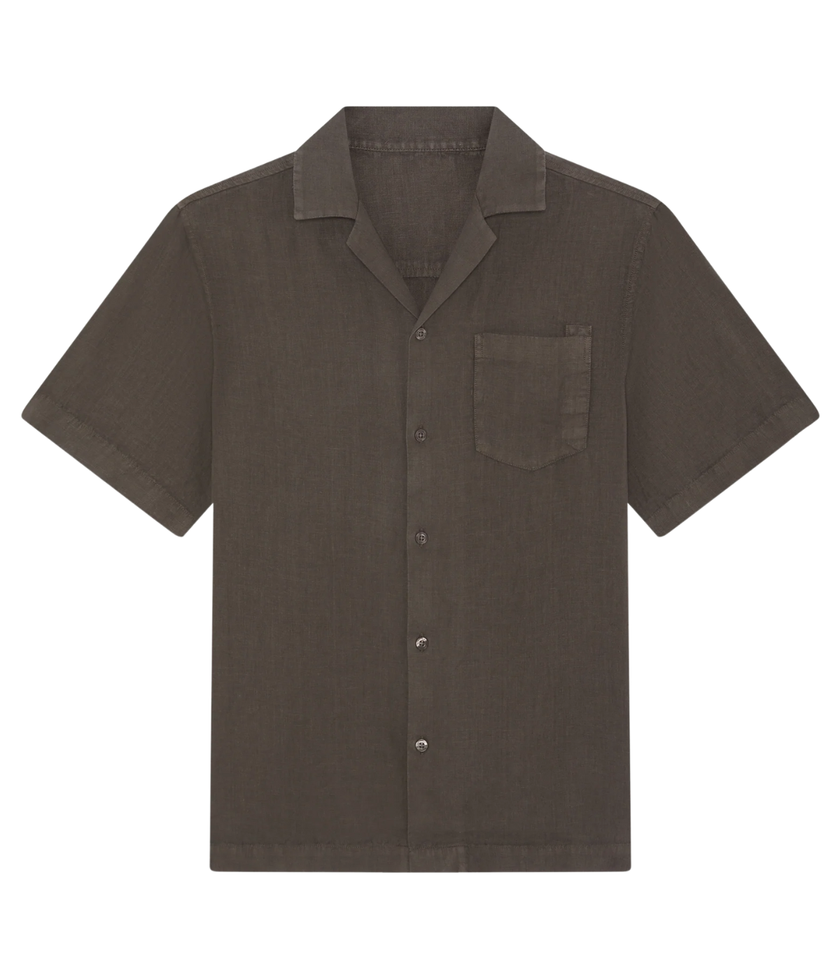 Angelo Linen Short Sleeve Shirt in Cedar Grey