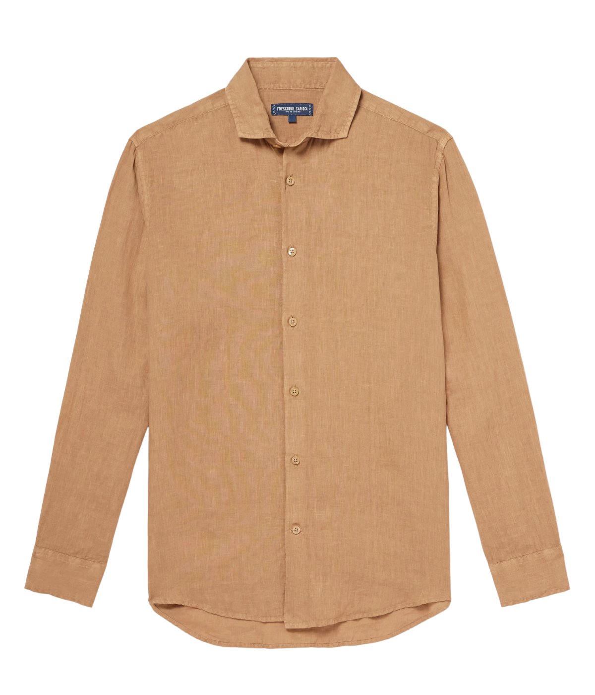 Antonio Linen Long Sleeve Shirt in Pale Copper