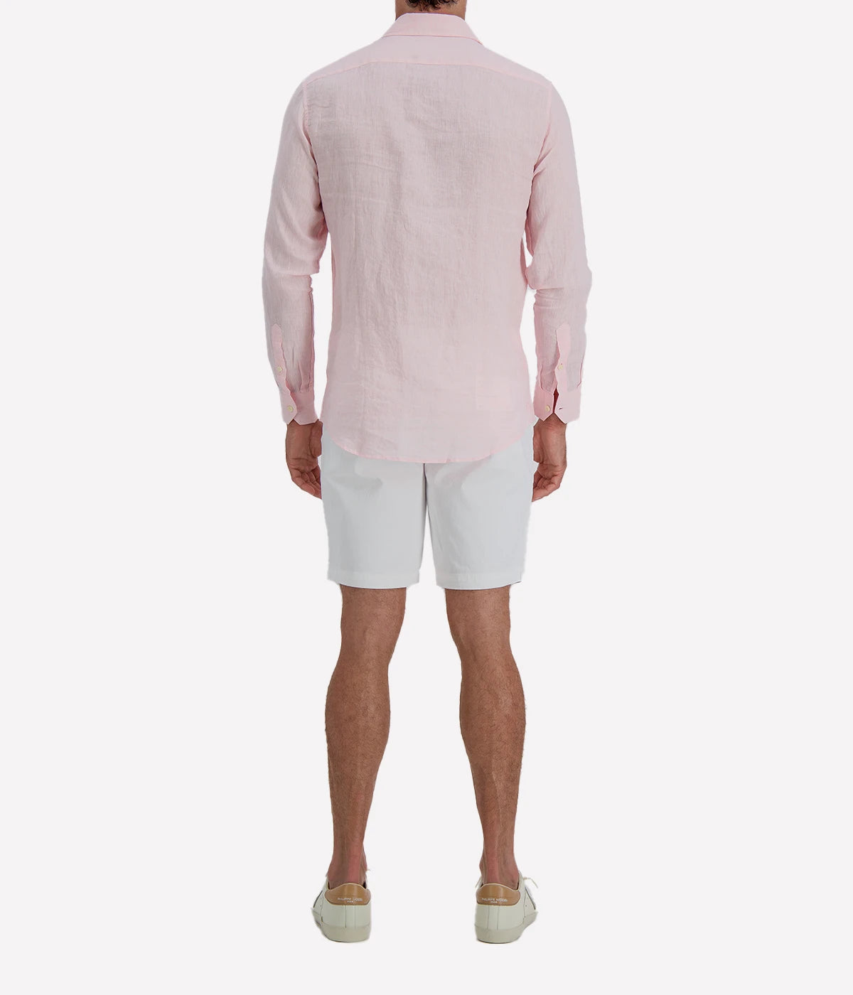 Antonio Linen Long Sleeve Shirt in Pink