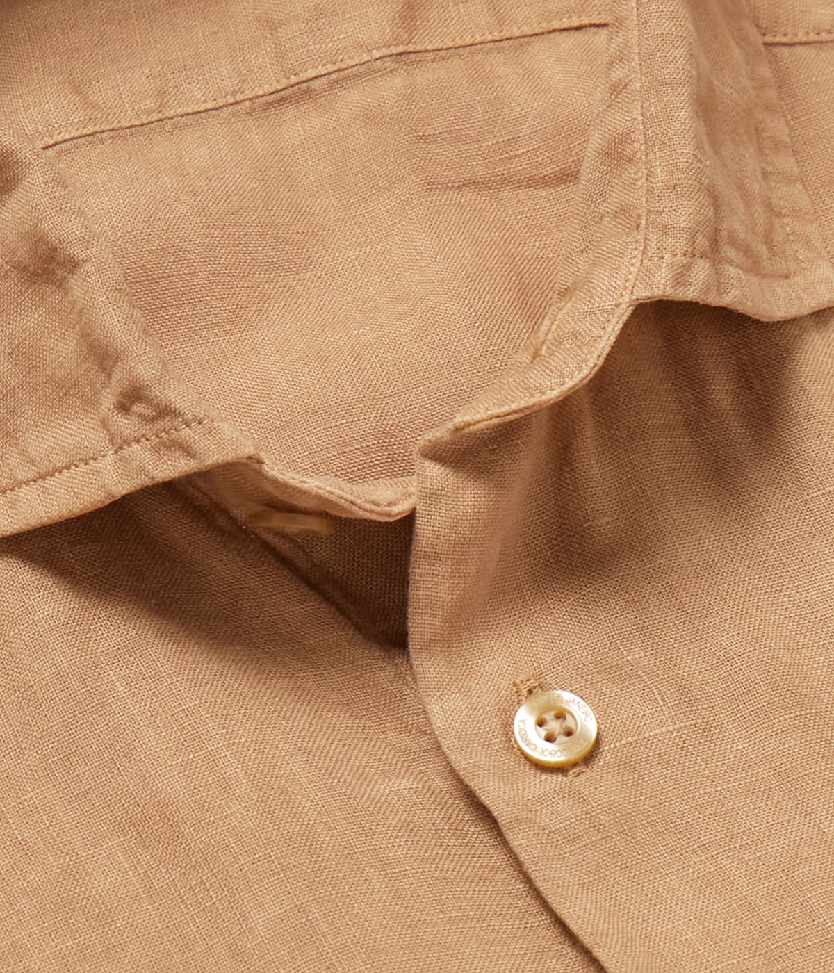 Antonio Linen Long Sleeve Shirt in Pale Copper
