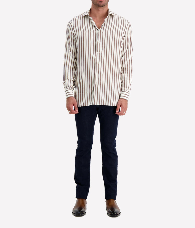 Alvaro Shirt in Rust Stripe