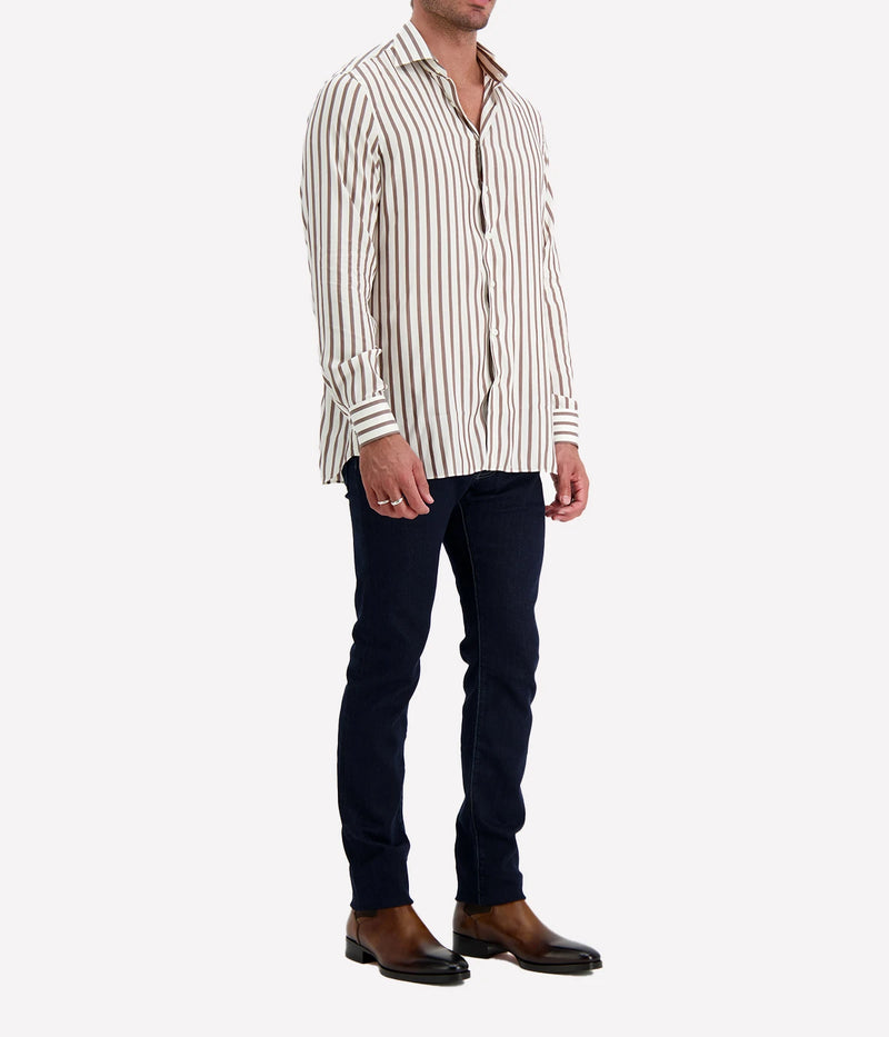 Alvaro Shirt in Rust Stripe