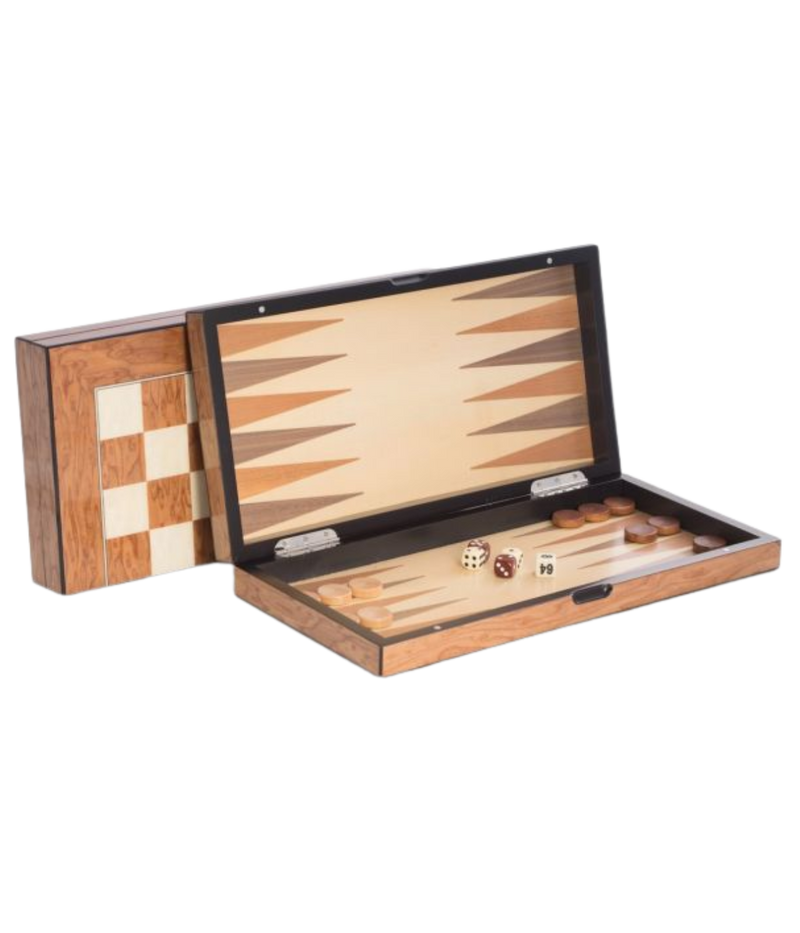 Backgammon & Chess Set in Brown