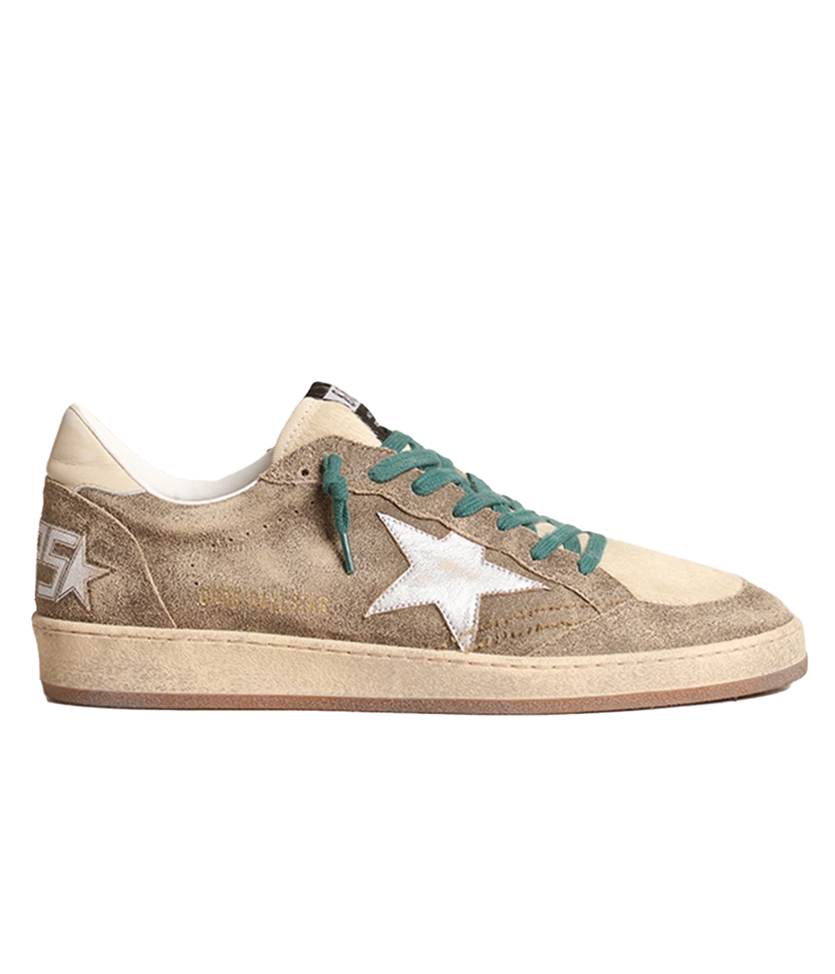 Ball Star Leather Sneaker in Brown, Butter & Silver