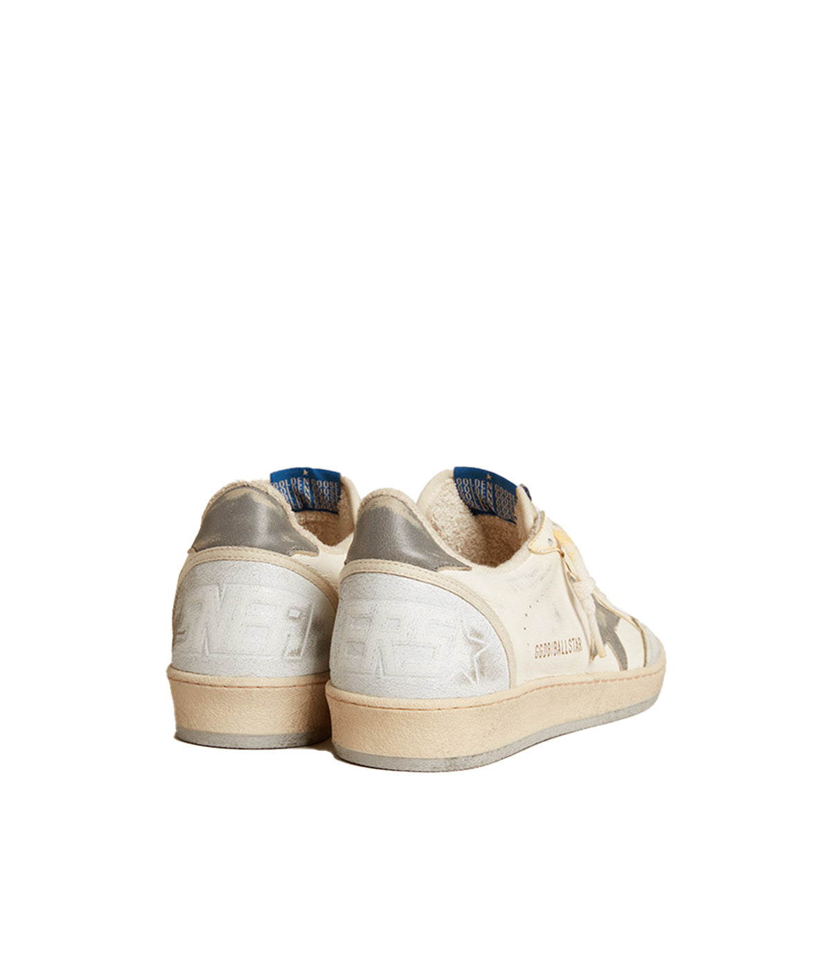 Ball Star Nappa Leather Sneaker in White & Grey