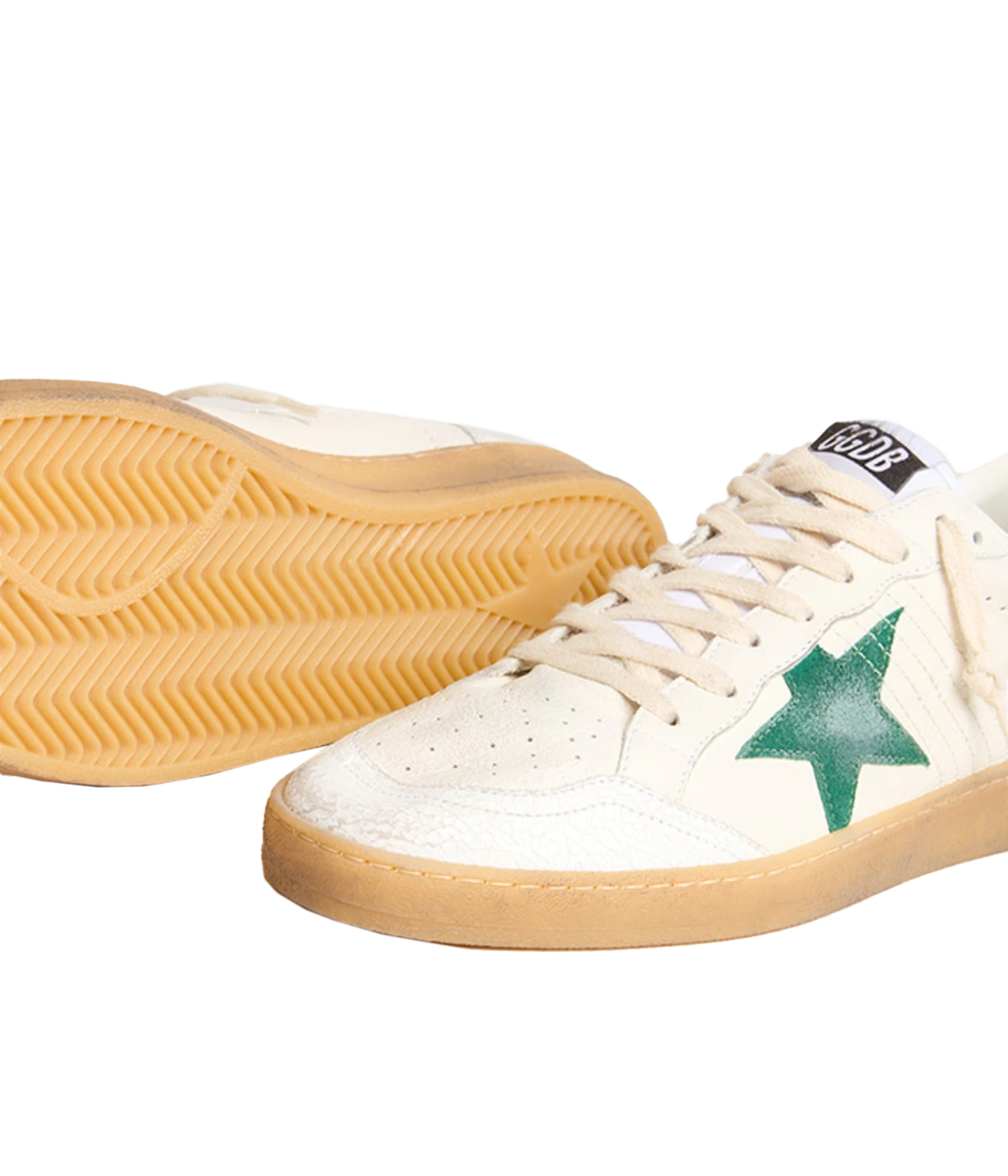 Ballstar Sneaker in White, Green & Silver