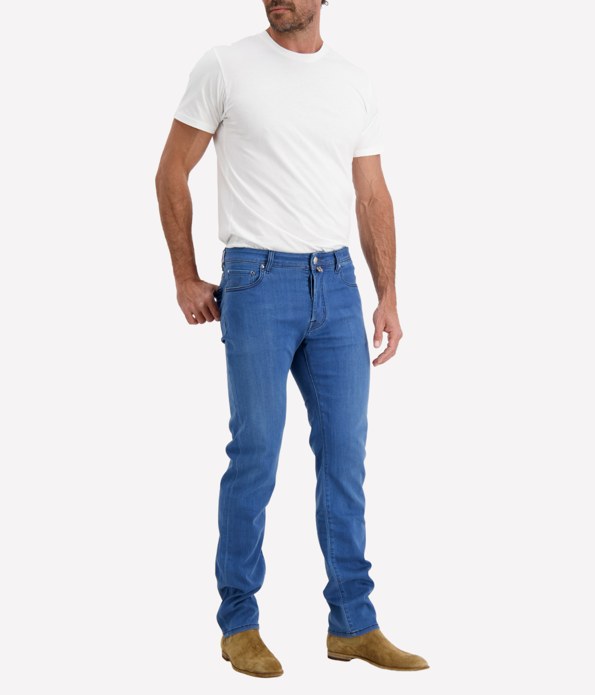 Bard 5 Pkt Slim Fit in 200D Bright Blue Patch