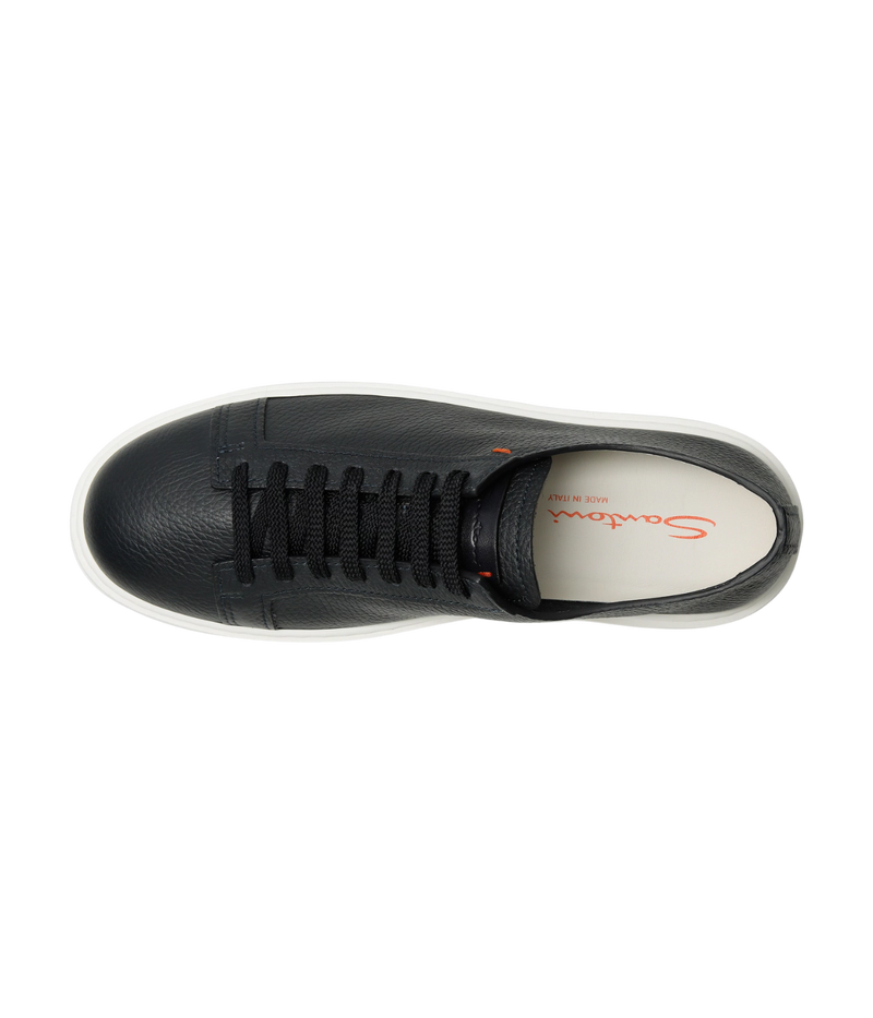 Tumbled Leather Sneaker in Blue