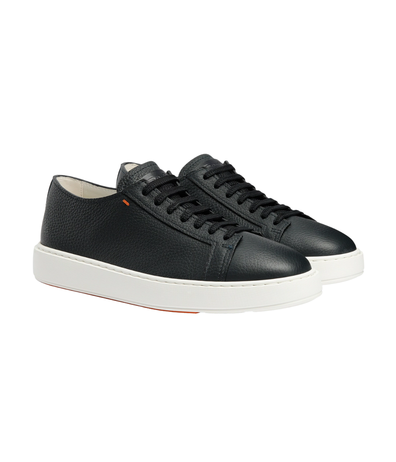Tumbled Leather Sneaker in Blue