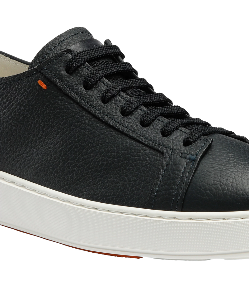 Tumbled Leather Sneaker in Blue