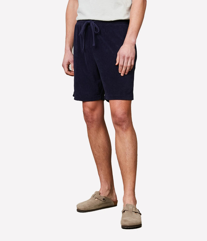 Bouclette Bermuda Shorts in Navy
