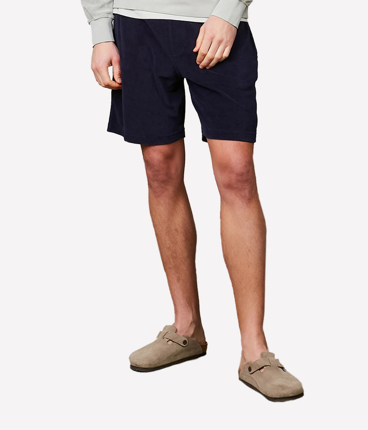 Bouclette Bermuda Shorts in Navy