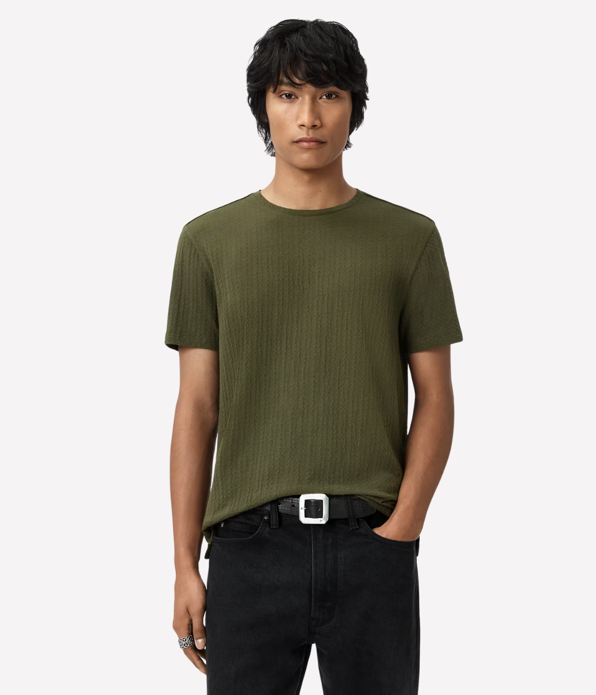 Brasse Short Sleeve Crew Tee in Dark Olive