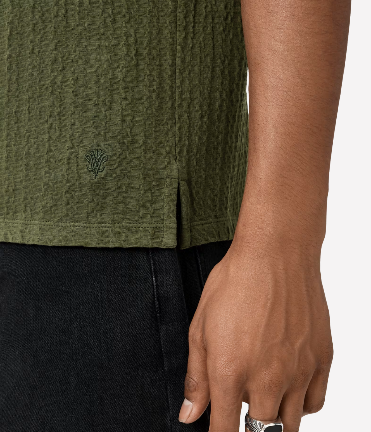 Brasse Short Sleeve Crew Tee in Dark Olive