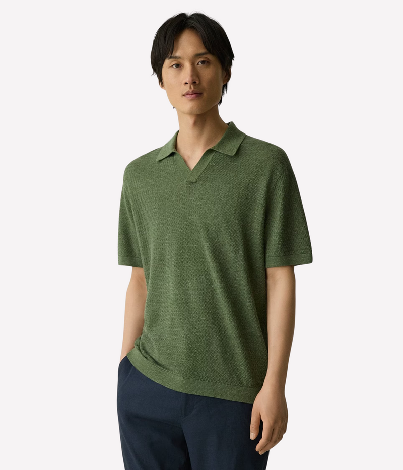 Brenan Knitted Polo in Orchard