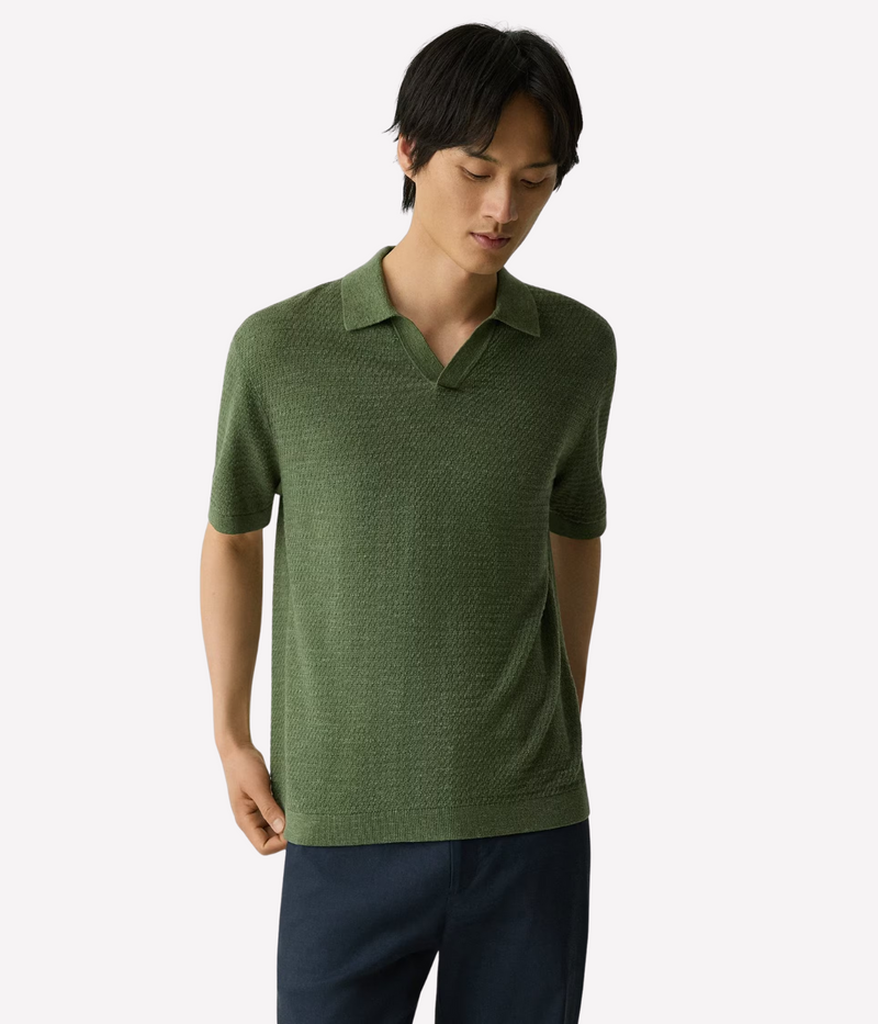 Brenan Knitted Polo in Orchard