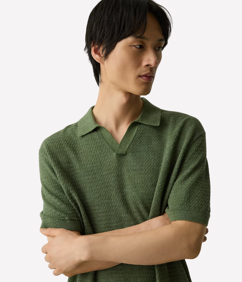 Brenan Knitted Polo in Orchard