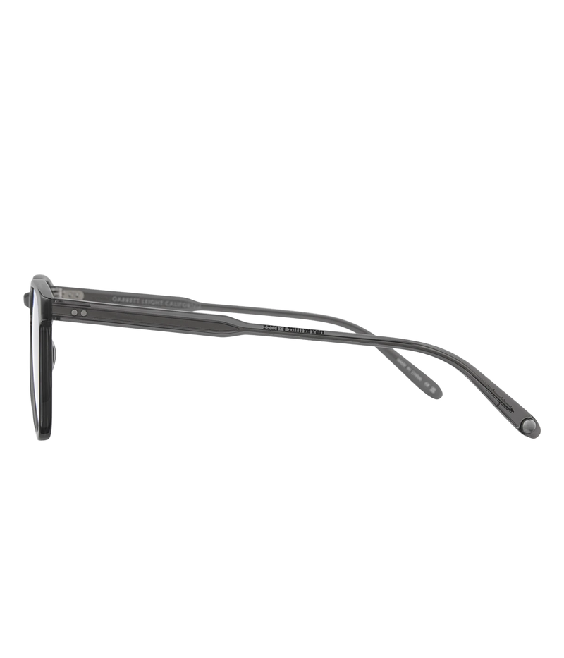 Square acetate sunglasses with keyhole bridge, premium glass lenses, and hand-finished details. Features classic GLCO core wire, 5-barrel hinges with rivets, and external pins at the temples. 100% UV protection.