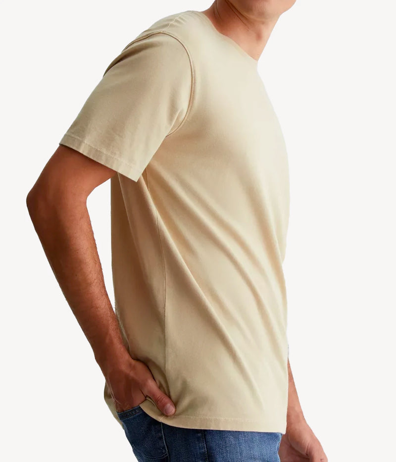 Side profile of the AG Bryce Crew Neck T-Shirt showcasing its clean lines, short sleeves, and smooth 100% cotton fabric for everyday comfort.