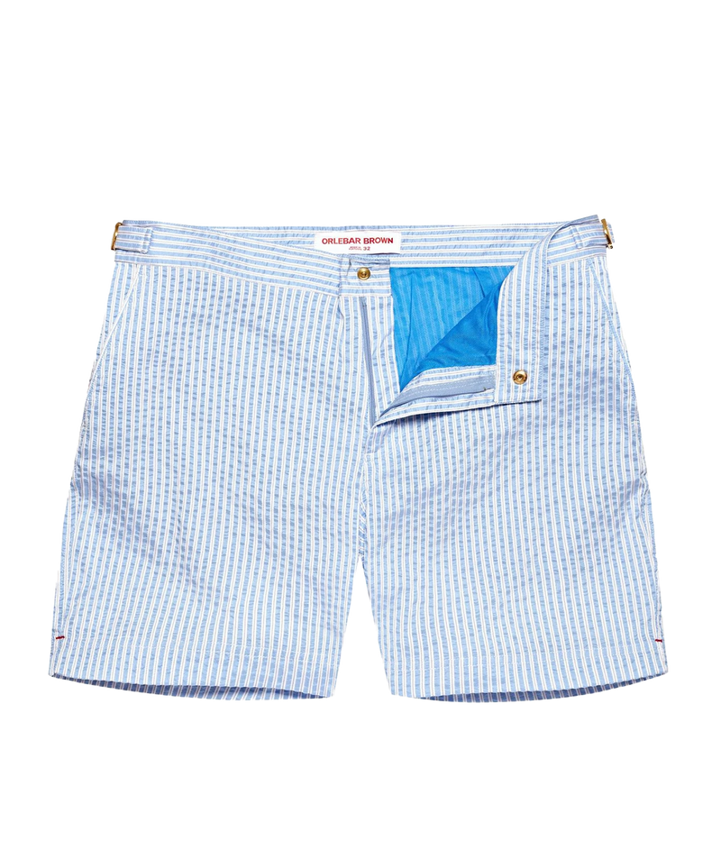 Bulldog Classic Stripe Boardshort in White Light Island Sky