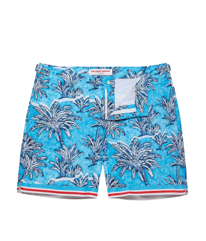 Bulldog Palm Border Boardshort in Bright Wish Blue