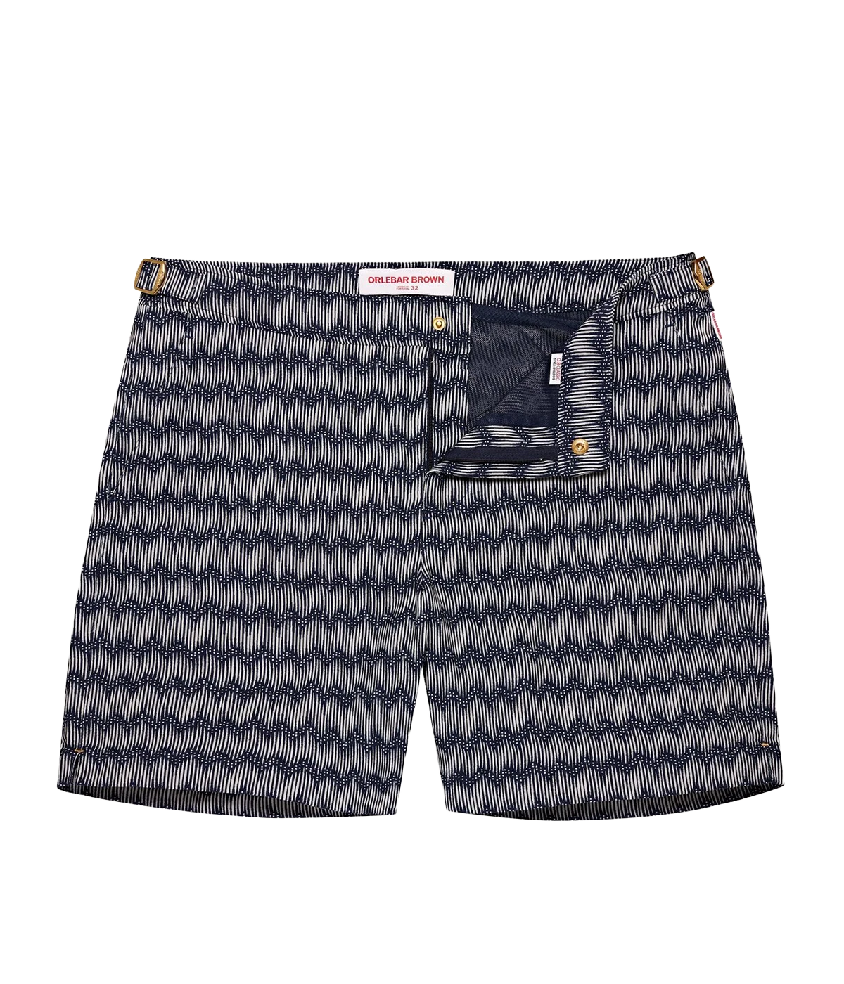 Bulldog Jacquard Chevron Boardshort in Night Iris & White