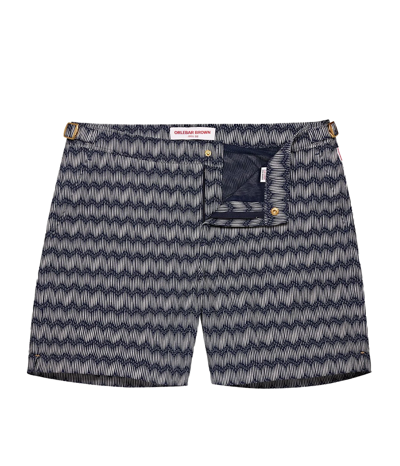 Bulldog Jacquard Chevron Boardshort in Night Iris & White