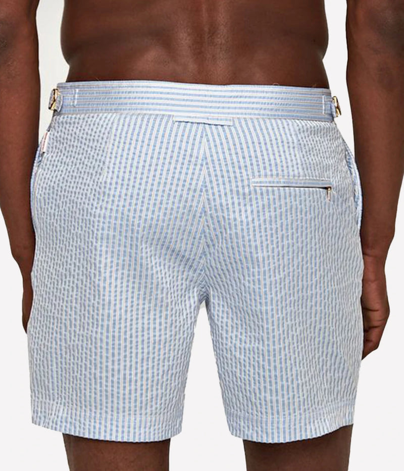 Bulldog Classic Stripe Boardshort in White Light Island Sky
