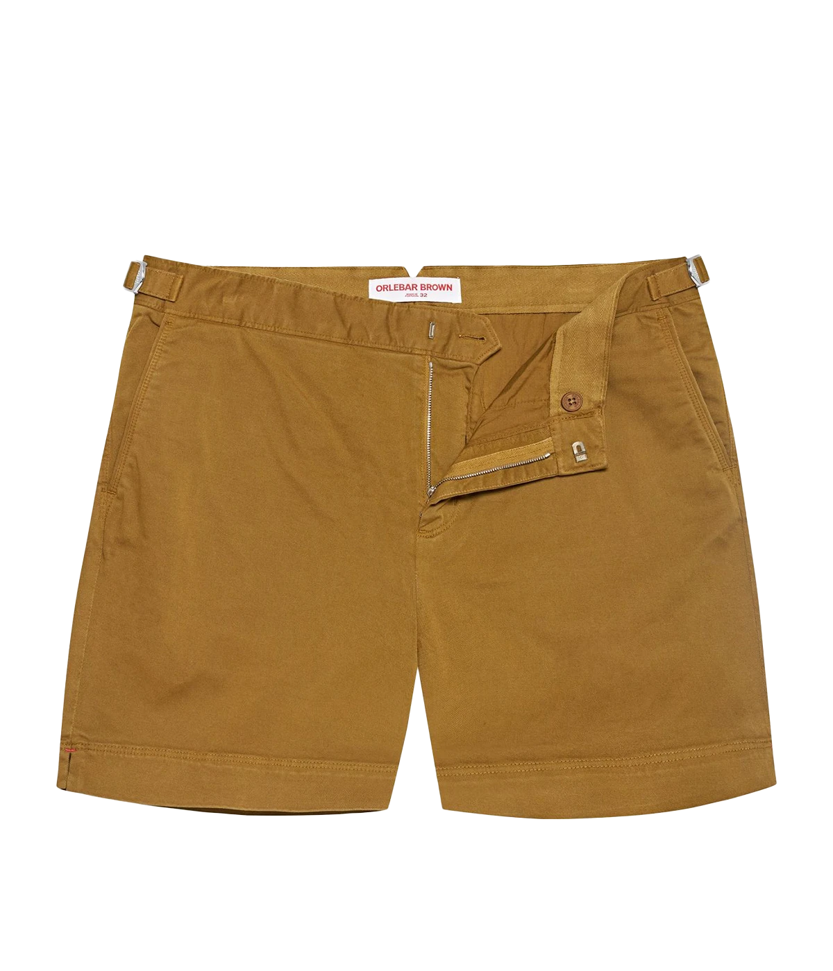 Orlebar Brown Bulldog Swim Shorts in bold mustard yellow, designed for effortless style with quick-dry fabric, perfect for transitioning from pool to bar.