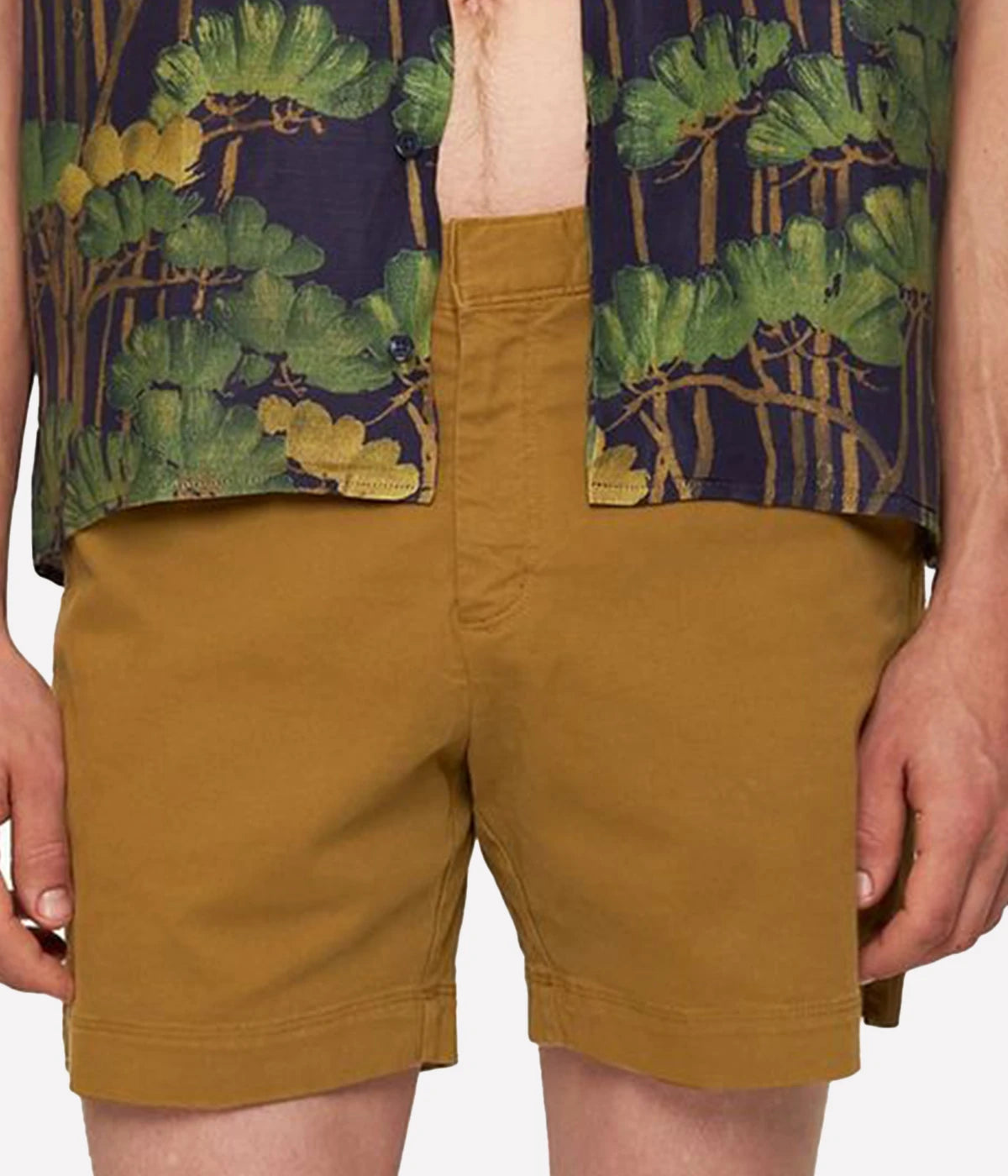 Orlebar Brown Bulldog Swim Shorts in bold mustard yellow, designed for effortless style with quick-dry fabric, perfect for transitioning from pool to bar.