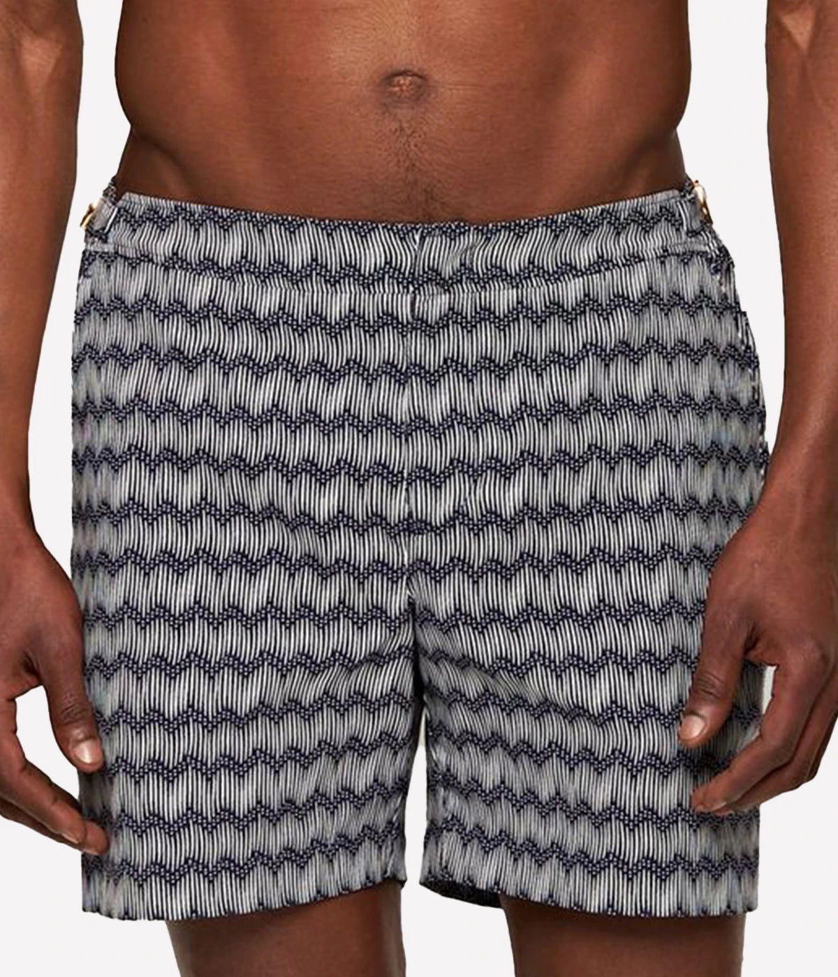 Bulldog Jacquard Chevron Boardshort in Night Iris & White