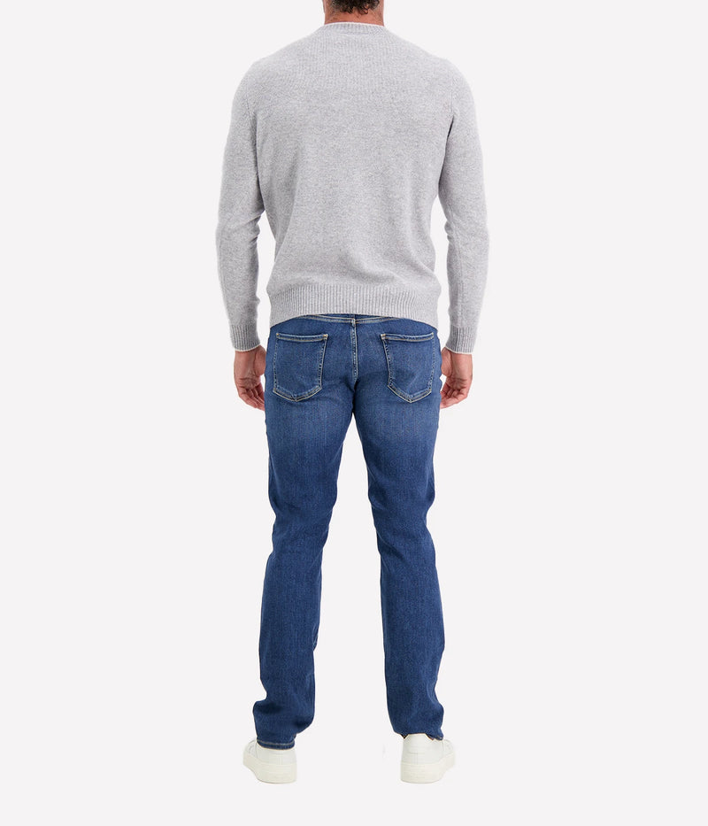 Crew Long Sleeve in Grey Beige Trim