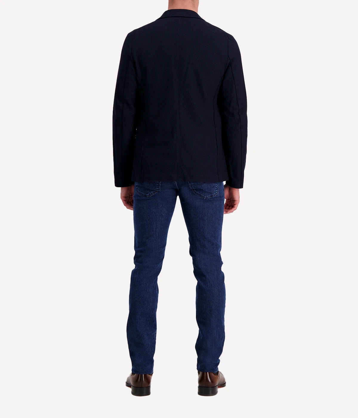 Harris Wharf Loro Piana cotton blazer in textured honeycomb knit with minimalist design and timeless details.