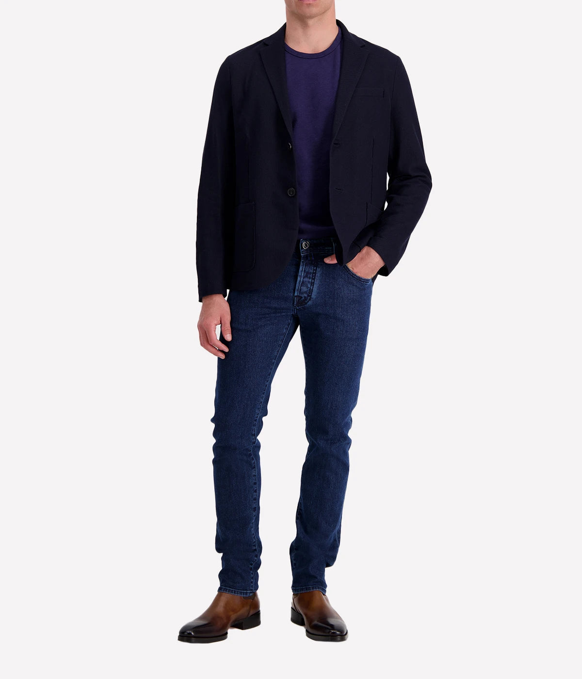 Harris Wharf Loro Piana cotton blazer in textured honeycomb knit with minimalist design and timeless details.