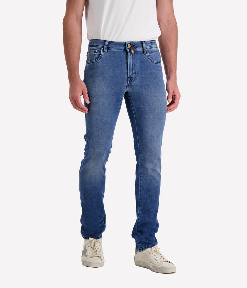 *FINAL SALE*Bard 5 Pocket Slim Fit Jean in Dark Blue Tan