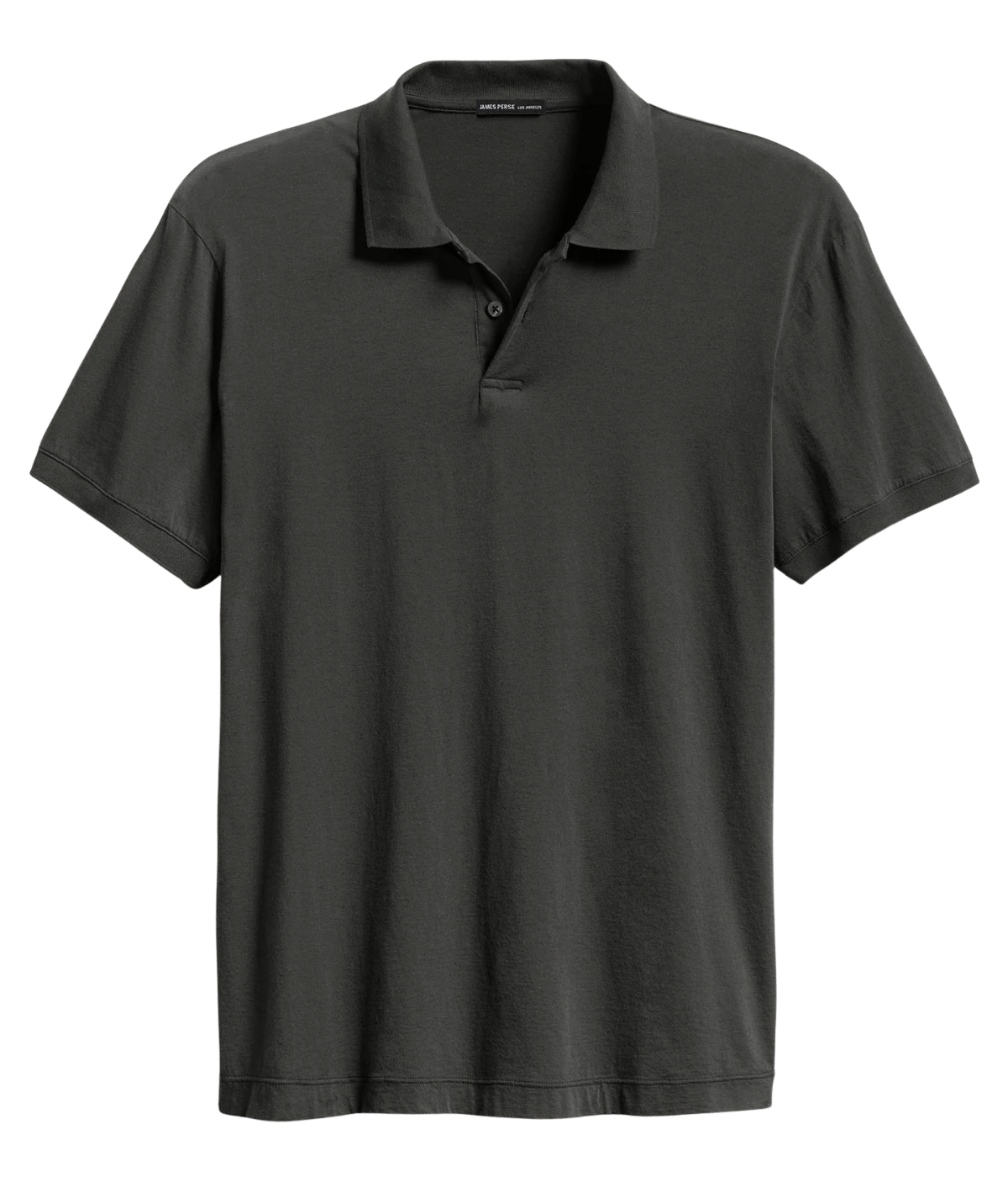 Luxe Lotus Jersey Polo in Carbon