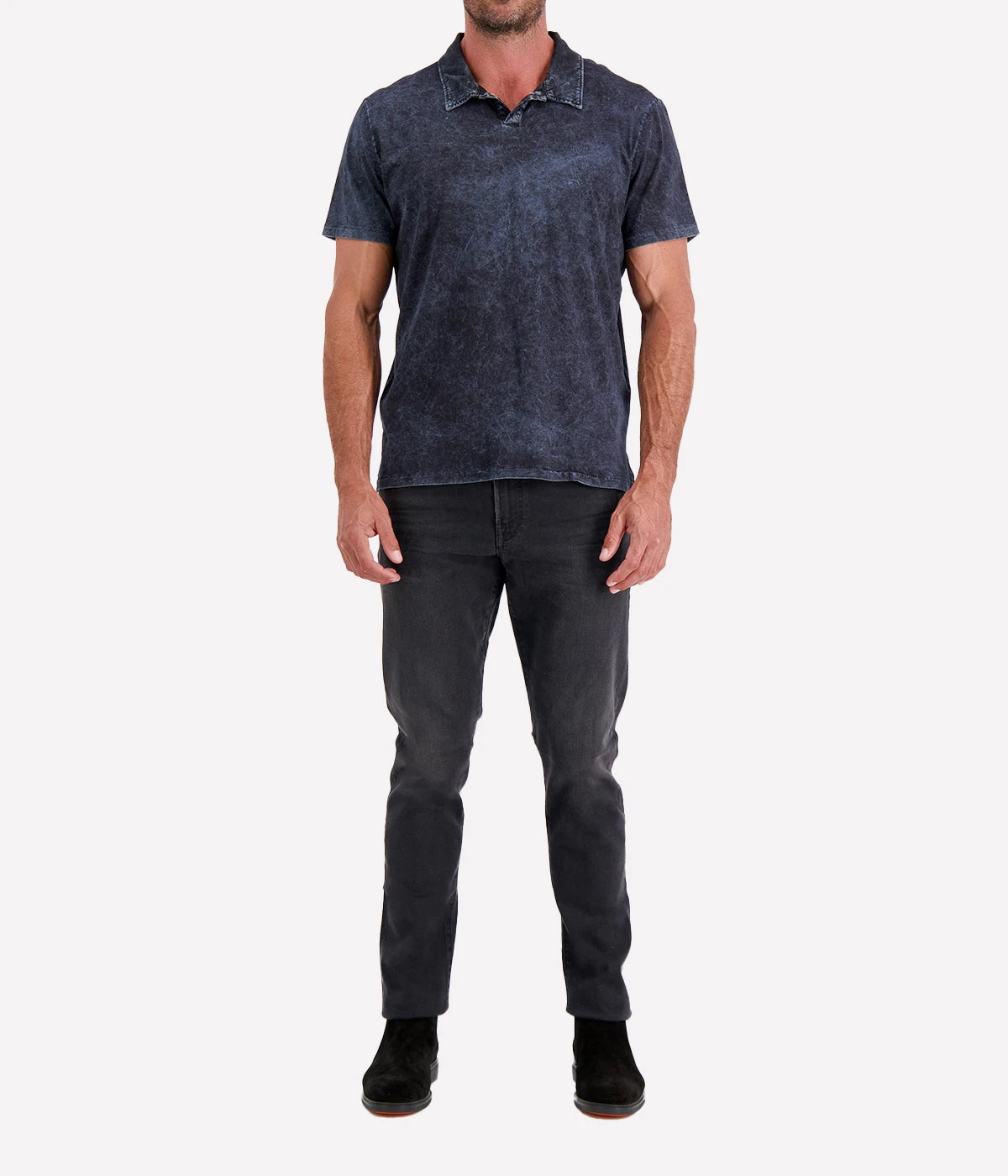 Carsten Short Sleeve Polo in Titanium Blue