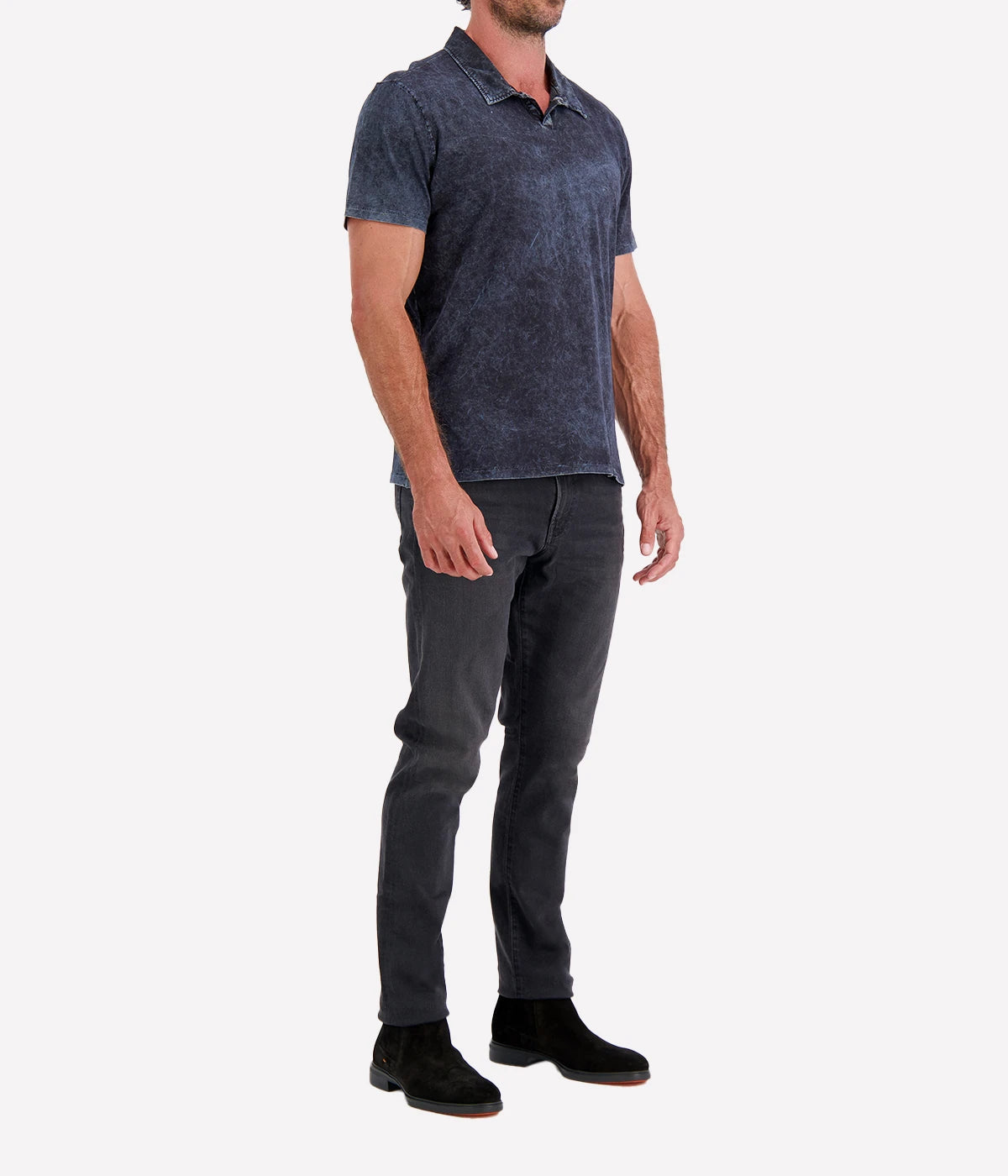 Carsten Short Sleeve Polo in Titanium Blue