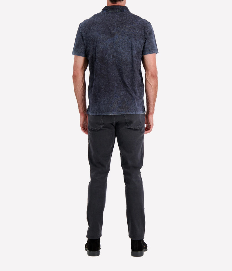 Carsten Short Sleeve Polo in Titanium Blue