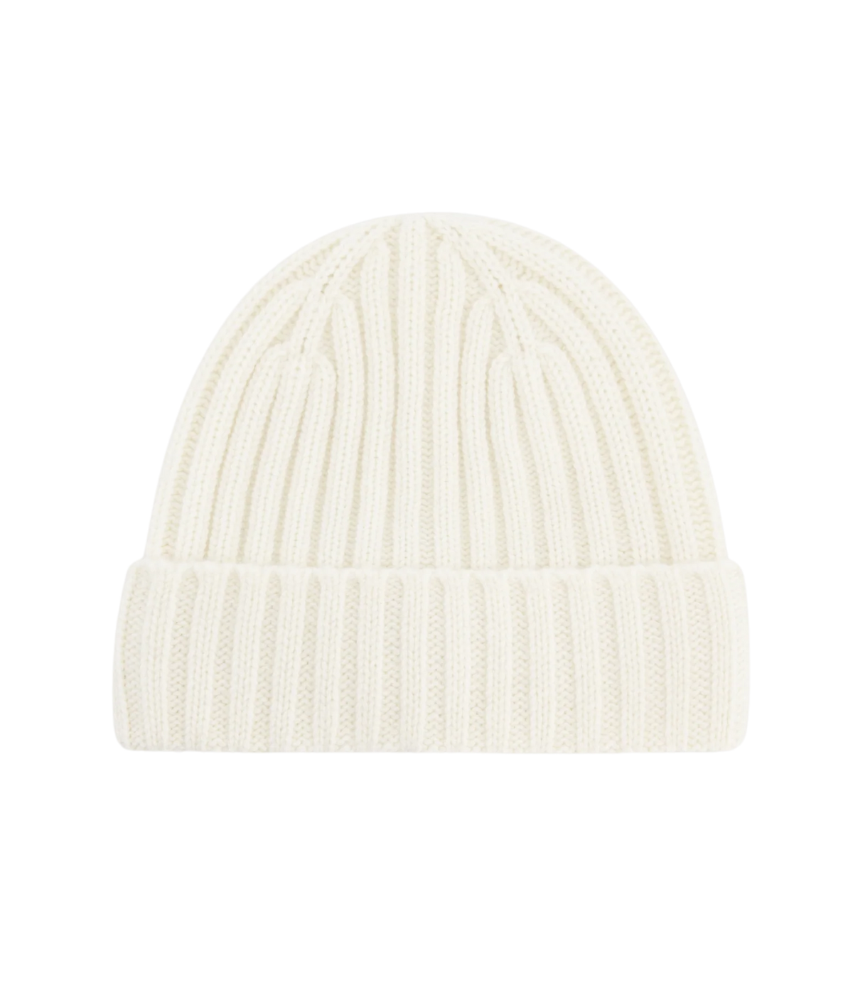 Cashmere Knitted Beanie in Off White