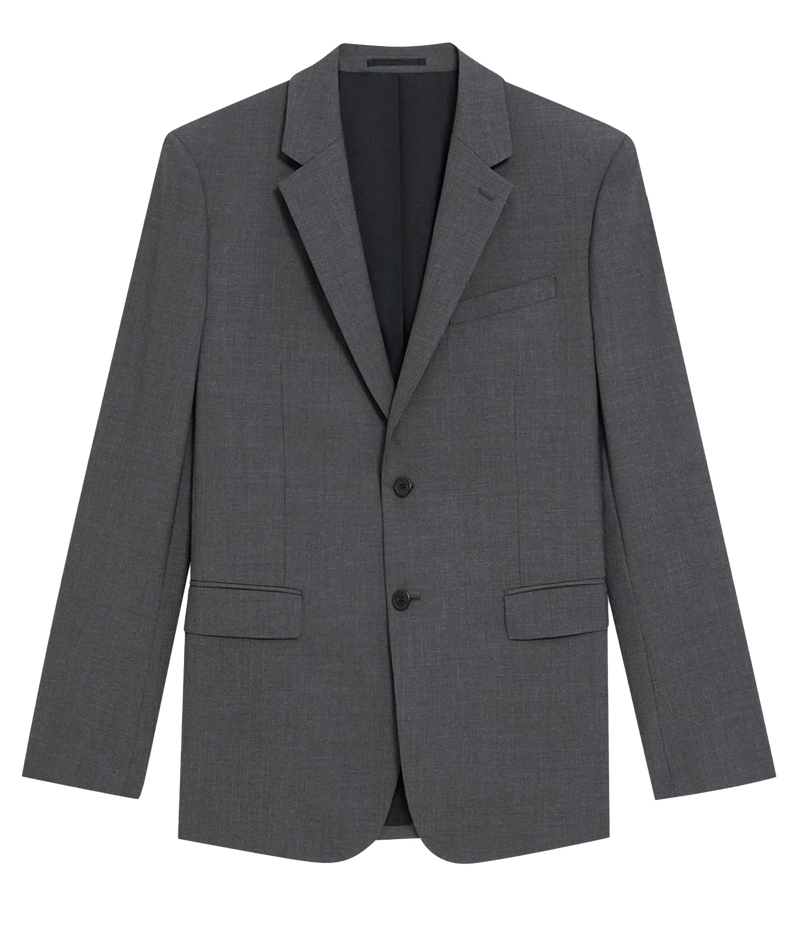 Chambers Blazer by Theory, crafted from medium-weight Italian virgin wool and Lycra Spandex. Features structured tailoring with notch lapels, chest and flap pockets, and buttoned cuffs. Fully lined with two interior pockets, wrinkle-resistant and moisture-controlling fabric.