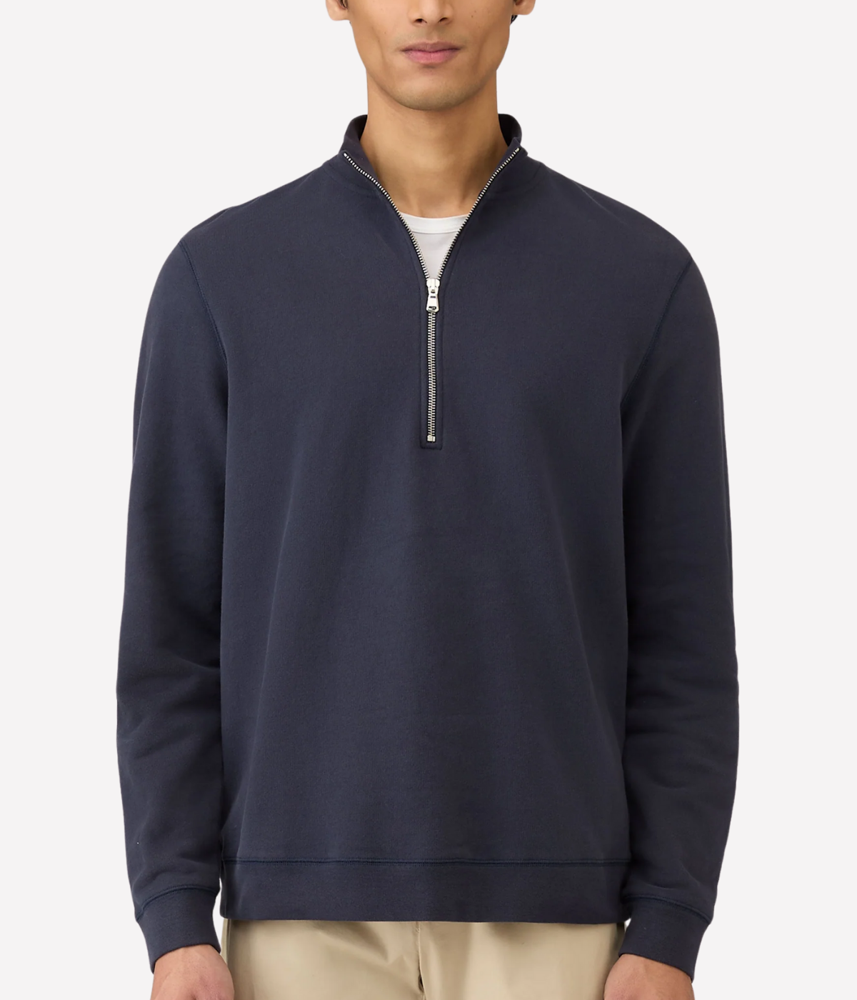 Loopback Half Zip Sweatshirt in Navy
