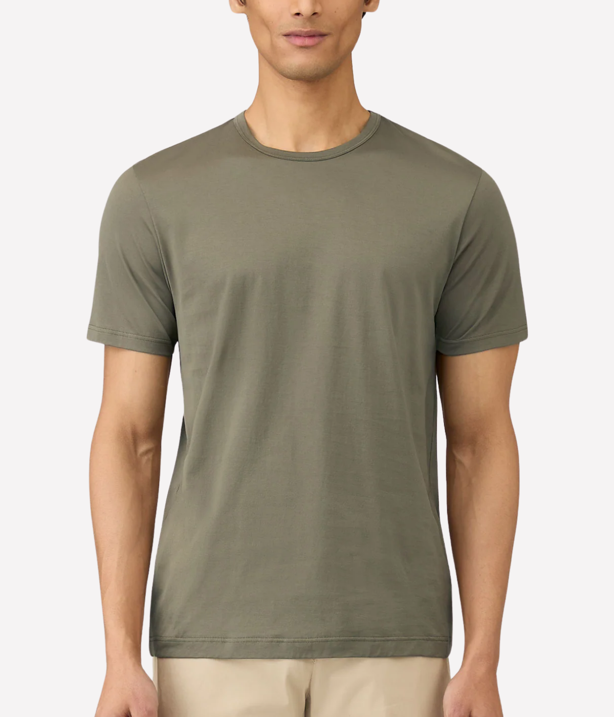 Short Sleeve Crew Neck T-Shirt in Khaki