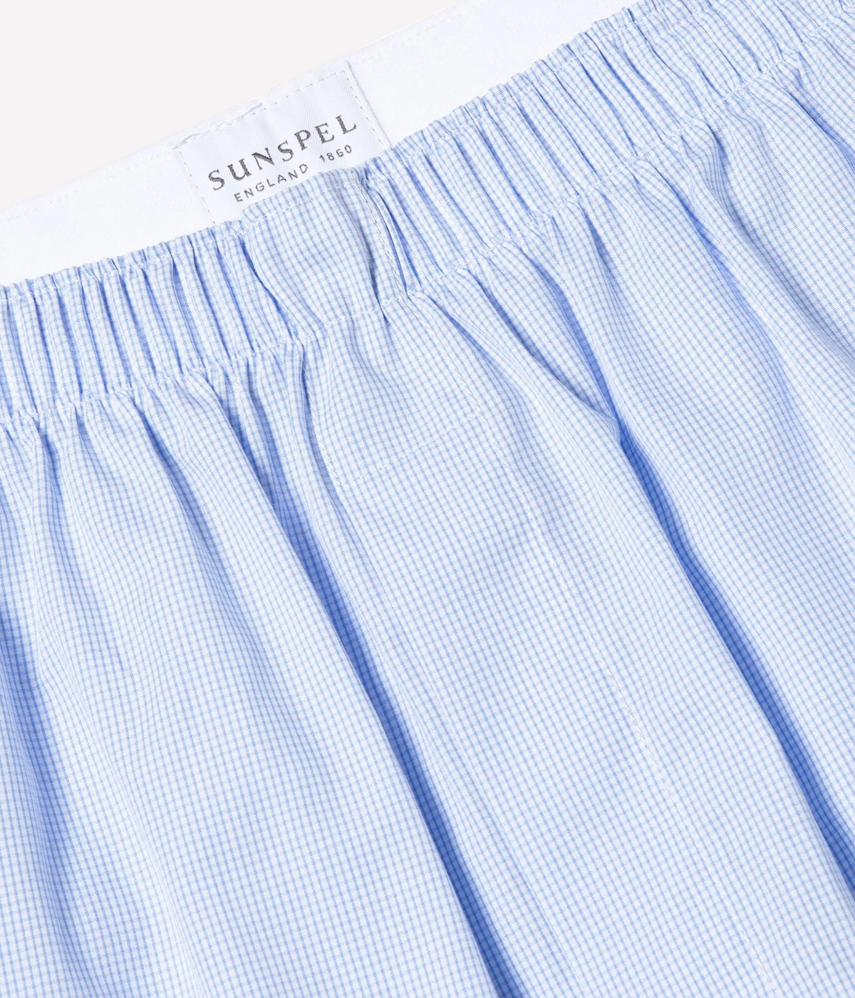 Classic Boxer Short in Light Blue Micro Gingham