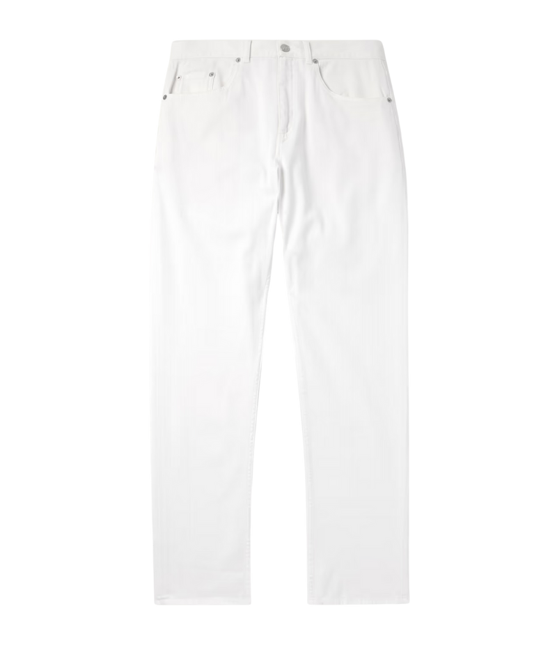 Frescobol Carioca Columbo slim-fit straight-leg pants in cotton twill with 5-pocket style and branded metal detailing, versatile for casual or smart wear