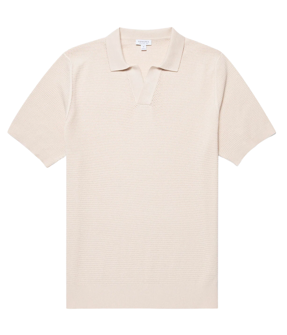 Compact Mesh Polo in Ecru